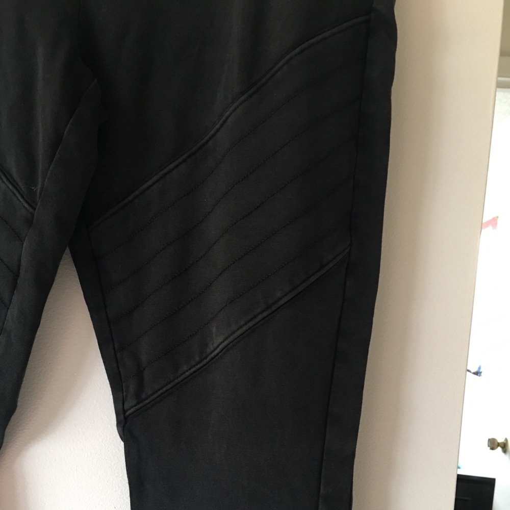 -Moto Dark Green/Black High Waist Leggings